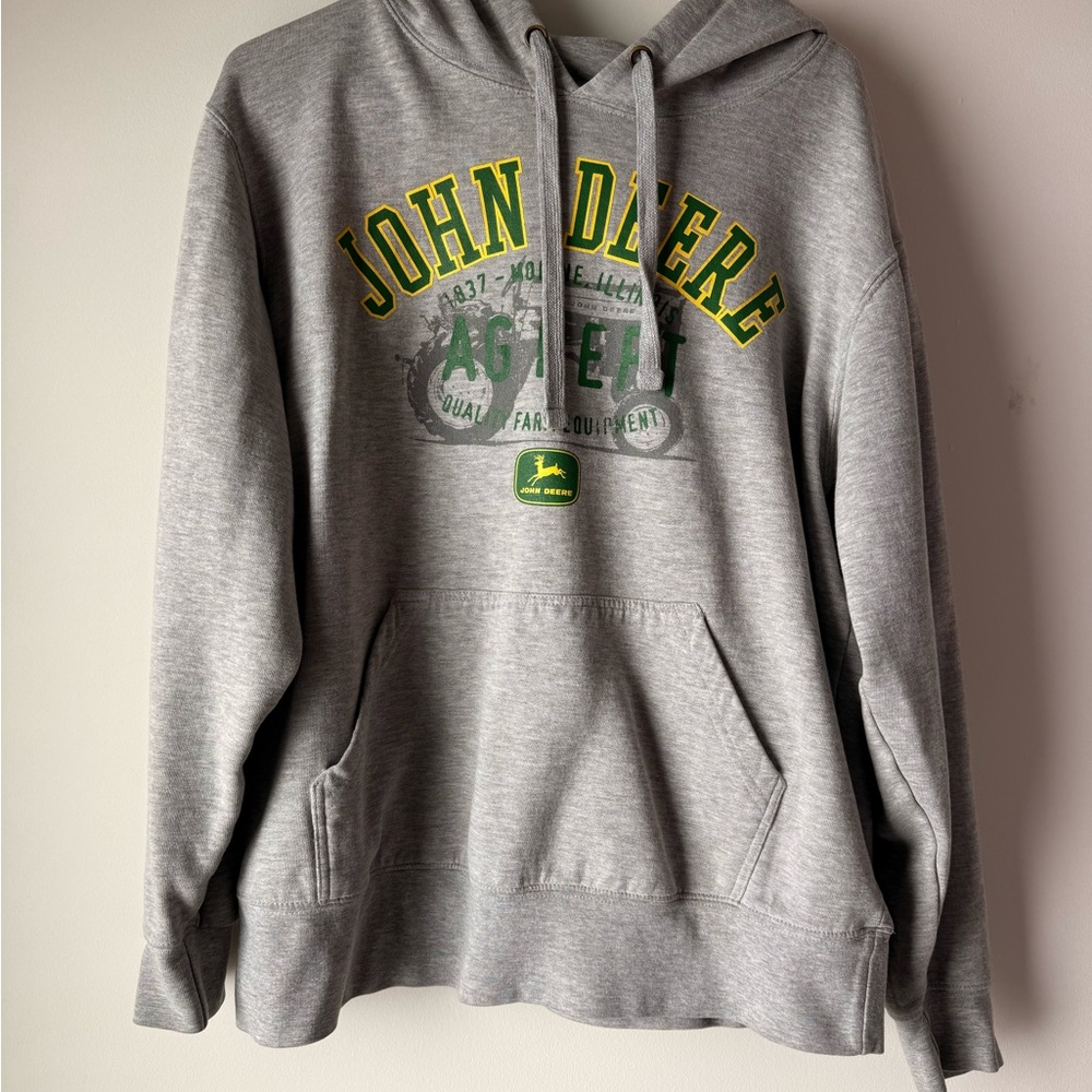 John Deere Gray and Green Men's Hoodie